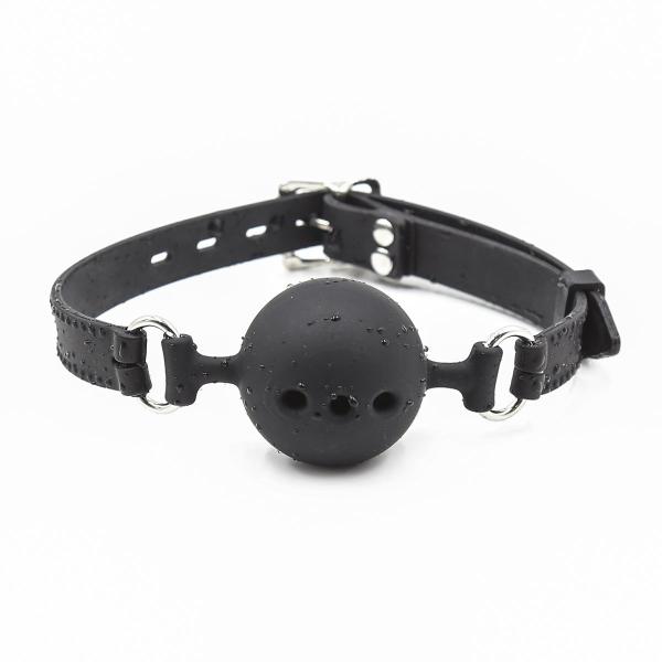 Bdsm Bondage Kit Breathable Silicone Leather Ball Gag Mouth Muzzle  For Play