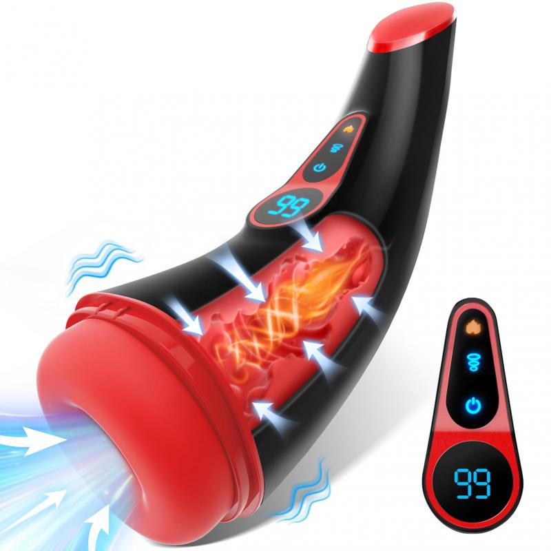 For Men Male Masturbators 9 Sucking Vibrating Modes Pocket Pussy Penis Pump Lcd Display Masturbation Cup