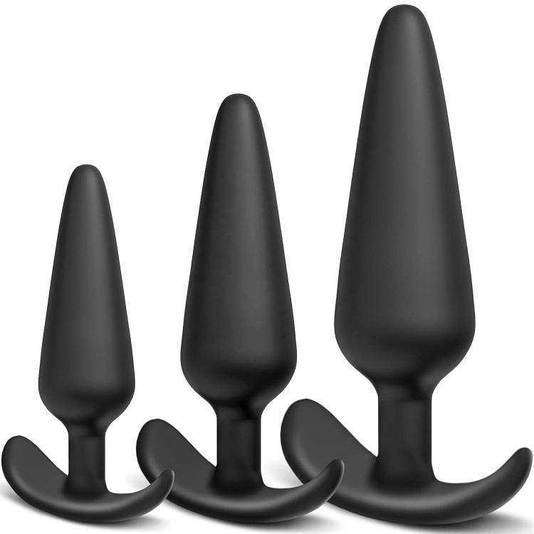 Pack Of 3 Silicone Anal Plug Set Beginner & Advanced Users'   For Men Women Couples