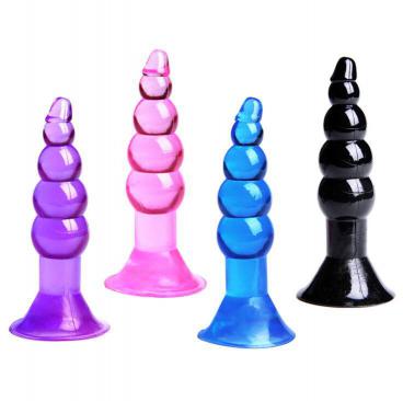 Silicone Anal Plug Vibrator 5 Different Sizes Prostate Massager & Dildo Beads With Pull Rope For Women