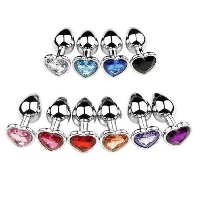 Stainless Steel Anal Dildo Metal Butt Plugs Bead   Games For Women Couples Crystal Diamond High Quality