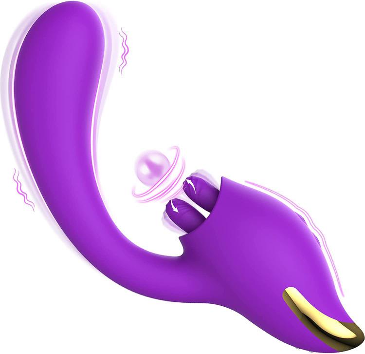 10 Vibration Clitoral Massage  For Women 2-in-1 Licking Vibrator & G-spot Realistic Dildo Masturbators