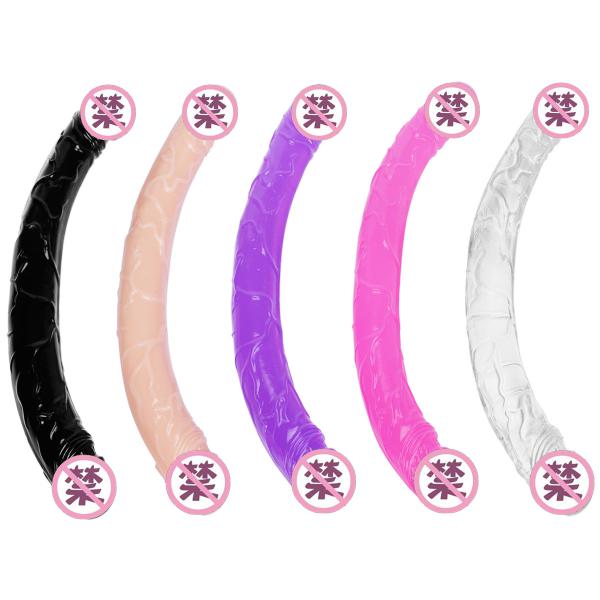 14-inch Strap-on Tpe & Pvc Double-ended Crystal Dildo Soft Realistic Anal Vagina  For Women Colored Big Huge