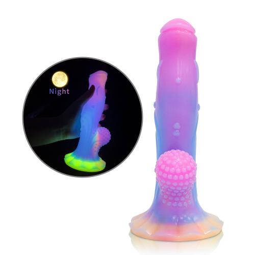 Amazon Popular   Fluorescent Shaped Monster Dildo Soft Realistic Huge Liquid Silicone