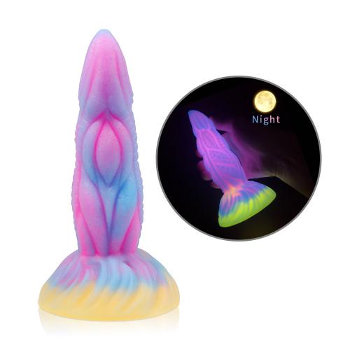 Luminous Purple Corn Cob Shaped Silicone Female  Dildo Vibrator Soft Color Pattern