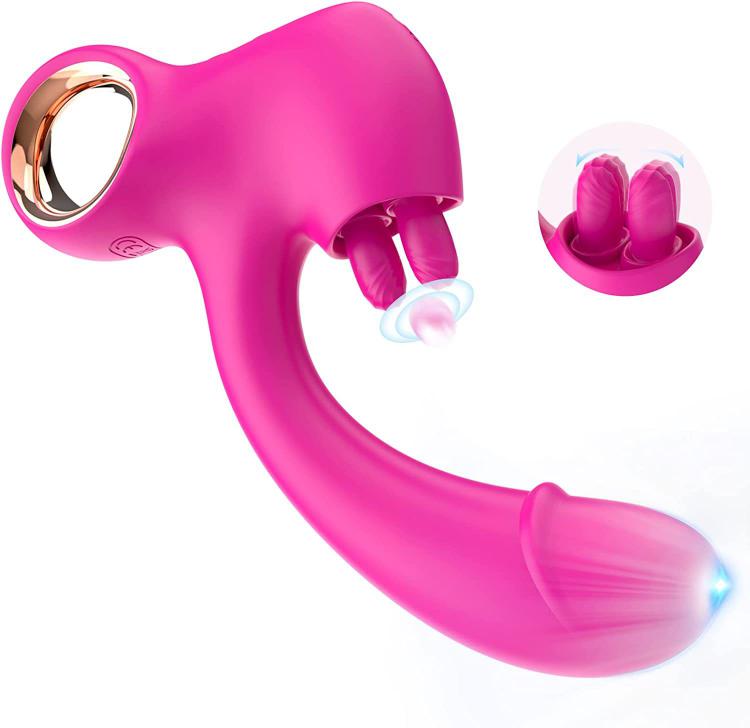 New Trending   Female Clitoris G-spot Double Tongue Licking Women Vibrator Hot Masturbator