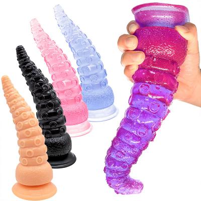 Octopus Tentacle Alien Dildo Transparent Crystal Pvc Ball Anal Beads Soft Feature Plug Dildos  Category