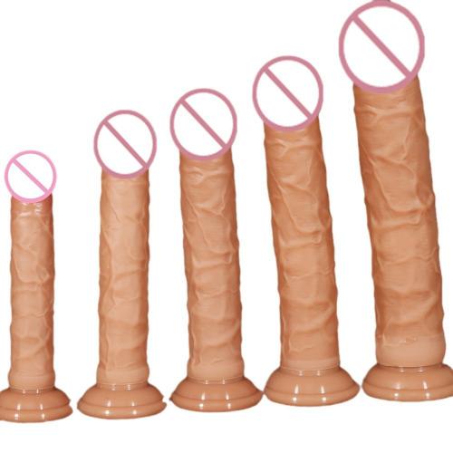 One-piece Flesh-colored Straight Silicone Eggless Rod Anal Plug Soft  Dildo Vibrator For Masturbation