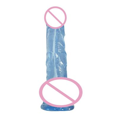 Transparent Crystal Realistic   Silicone Tpe Glass Dildos Phallus Sticks For Women