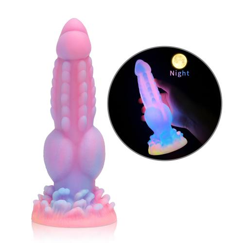 Wild Dog Purple Shaped Silicone Dildo Soft Color Pattern Huge  Sex  For Female Use