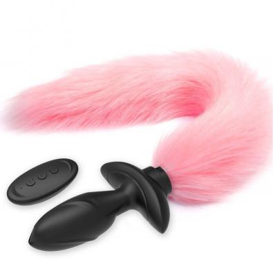 Wireless Remote Control Silicone Butt Plug Men Women's Shared Prostate Anal With Fox Wagging Tail Role-playing