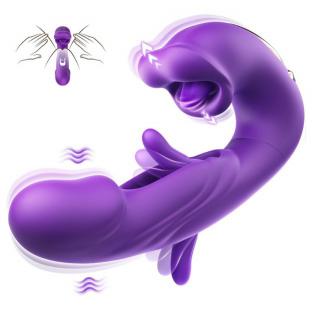 3 In 1 Mouth Patting G Spot Clitoral Vibrators  For Women Female Masturbation Hollow Flapping Retractable