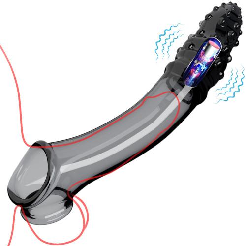 Cross-border Extended Wearable Dildo Penis Wolf Tooth Ring New  Silicone  With Vibrating Locking Delay