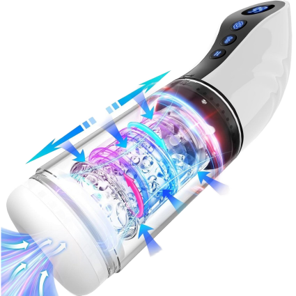 Deep Insertion 9 Sucking Rotating Thrusting Auto Stroker Handjob Machine Fully Automatic Man Masturbator Cup With Voice Function