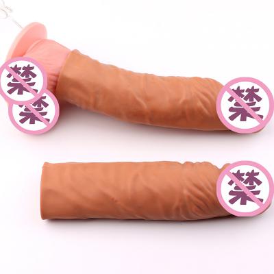 High Quality Silicone Male Penis Extender Reusable Tpe   Mini Massage Gun Dildos Condoms For Men
