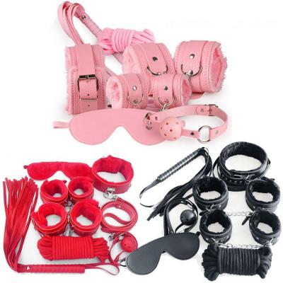 Hot Bdsm  Sexy Slave Leather Equipment Sm Fetish Bondage Kit Handcuffs Restraints For Whip