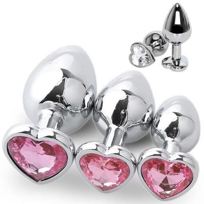 Hot Sale Metal Anal Plug Stainless Butt Fetish   Heart Crystal Jewelry For Men Woman