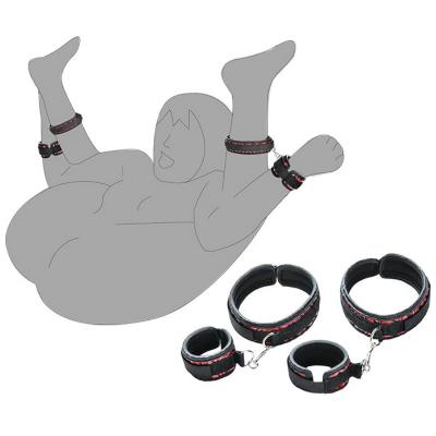 Leather Bondage Kit Wrist And Thigh Restraints For Women With Adjustable Leg Straps Handcuffs Couple Bdsm Tools