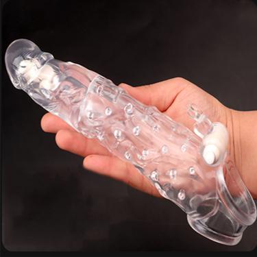 Men's Extended Thick Time Delay Condom Vibrator  For Man   Electric Popular Massager