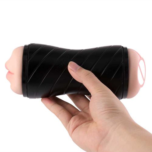 Men's Manual Snail Cup For Penis Training New Double Head Hole Aircraft Wholesale Male Masturbators