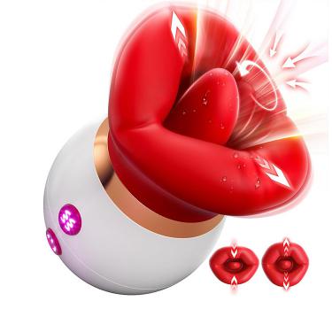 Red Lips Sucking &licking Vibrator  Tongue Licking Nipples Anal Clit Sucker G Spot Vibrators  For Women
