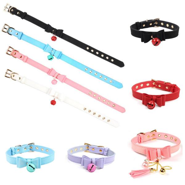 For Women Leather Sm Neck Collar With Small Bell Bdsm Bondage Cosplay Accessories