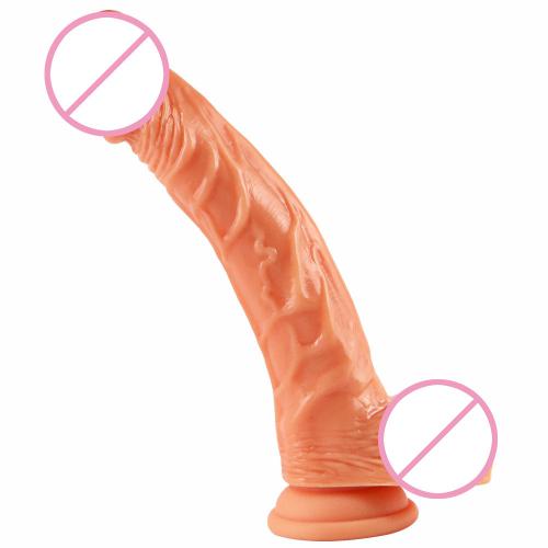 Soft-upward Bent Large Penis Liquid Silicone Dildo  Sexual  Female Masturbator