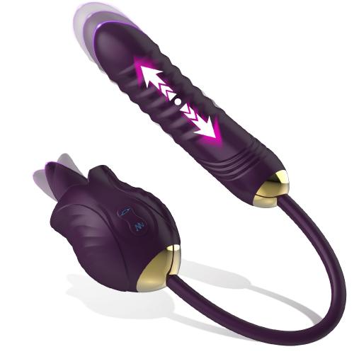 Tongue Licking Collision Rose Vibrator Bullet Pulse Double Headed Jumping Egg  For Woman