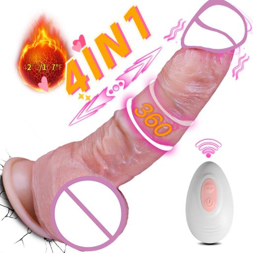 4-in-1 Automatic Telescopic Vibrating Rod Hand-free G-spot Dildos Female Dildo Vibrator Sex Machine For Woman