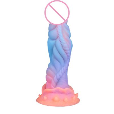 9 Inch Consolador Realista Glow In The Dark Dildos Liquid Silicone  For Women Thick Monster Dildo Anal