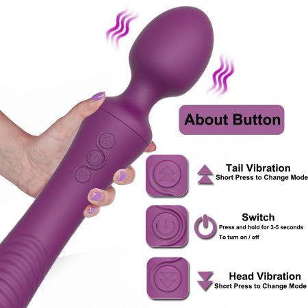 Fun Double-head Strong Shock Av Vibrator G-spot Female Masturbation Massage Dildo Wholesale Supplies