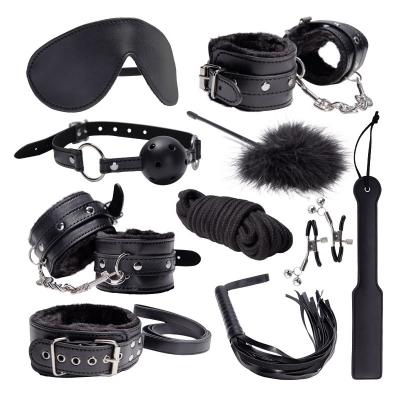 Leather Restraint Suit With Mask Sm Bondage Set For Sex Usage Gear Purposes