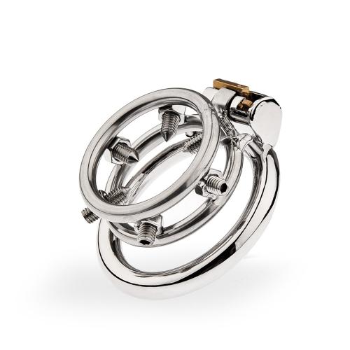 Detachable Spike Cage Stainless Steel Male Chastity Lock Stimulation Bondage Gear