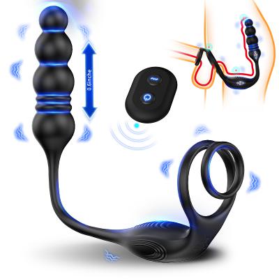 Anal Vibrator Spherical Vibrating Plug With Penis Rings  Cock Ring For Man