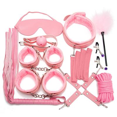 Bondage Set White Leather Bdsm Gear   Including Handcuffs And Whip Harness Pu Kit
