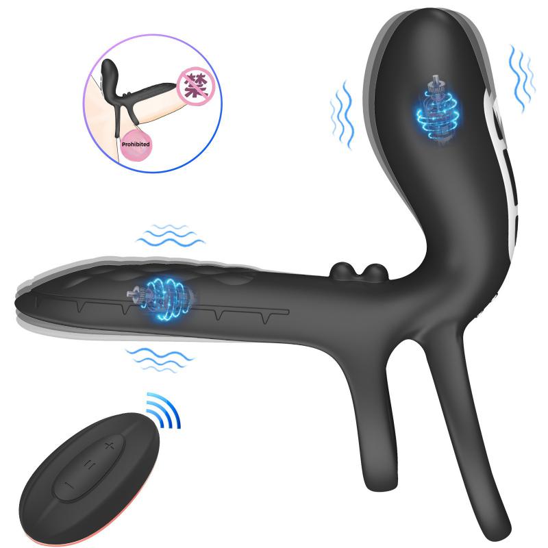 Cross-border New Vibrating Silicone Tpe Semen Locking Ring Anti-ejaculation Male Female Resonance Device Couples