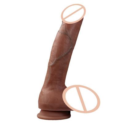 Cross-border Realistic Fleshy Tendon Tracing Artificial Penis Liquid Silicone Soft Makeup  Masturbation Dildos Sex
