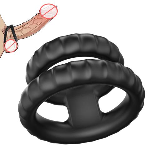 Dual 2 In 1 Silicone Penis Rings With High Quality Longer Harder Stronger Erection Couple Ring Male  For Men And Couples
