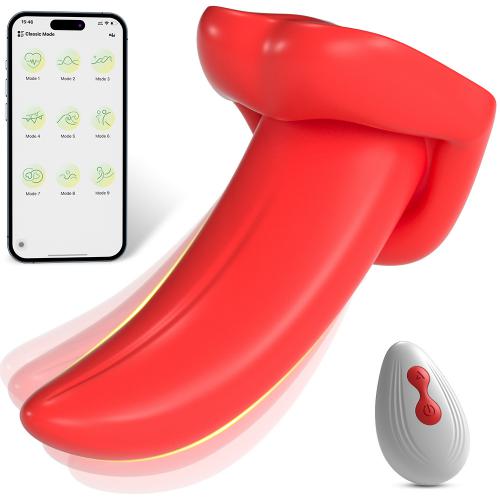 Female App Remote Control   Realistic Tongue Vibrator Masturbator Usb Wireless 