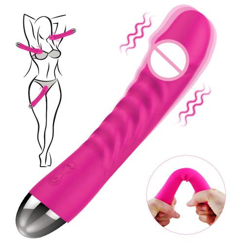 Hot Sell Female Masturbator Sex  G Spot Clitoris Nipple Silicone Dildo Vibrator