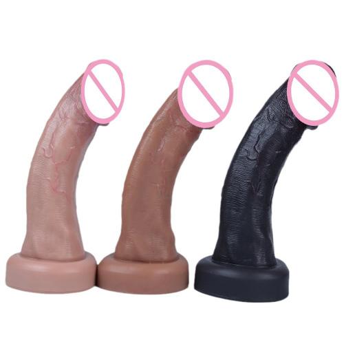 Hot-selling New Liquid Silicone Realistic   Strap-on Huge Dildo With Soft Feature Wholesale For Females