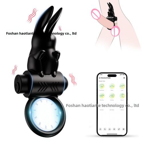New  Silicone Rabbit Vibrating Locking Ring  Couple