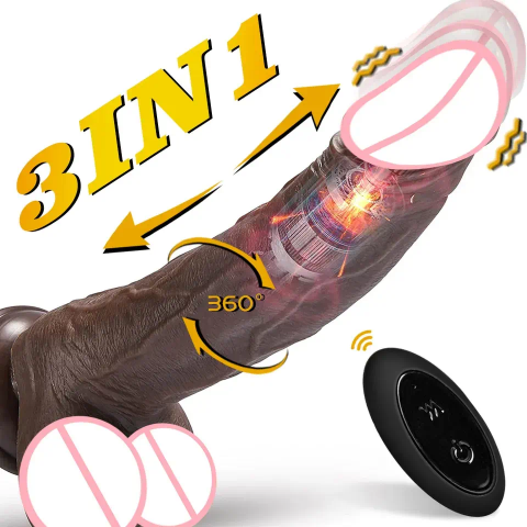 Sampro 4-in-1 Automatic Telescopic Vibrating Rod Hand-free G-spot Dildos Female Dildo Vibrator Sex Machine For Woman