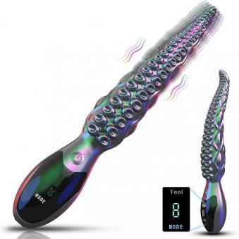 Sampro Popular Led Display Octopus Tentacle Vibrator G-point Female Masturbation Dildo Usb Artificial Special-shaped Penis