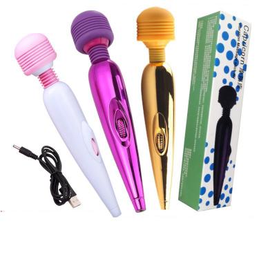 For Woman Usb Waterproof Vibrator Body Massager Stick G-spot Clitoris Av Wand