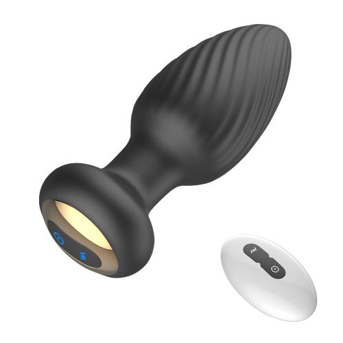 Silicone Anal Sex Portable Remote Control Twisting Stimulus Rotational Powerful Vibration Butt Plug