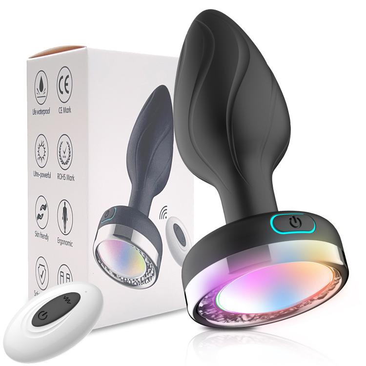 Silicone Anal Vibration Prostate Massager Remote Control  G-spot Led Light Plug  For Men And Women