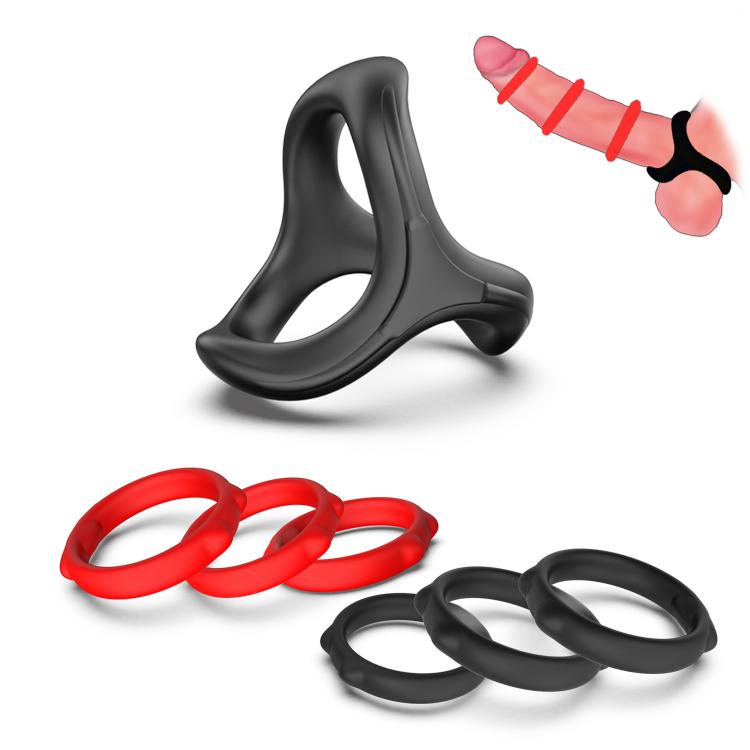Silicone Cock/ Penis Rings Set With 7 Different Sizes For Erection Enhancing, Stronger Condom   Men Or Couple