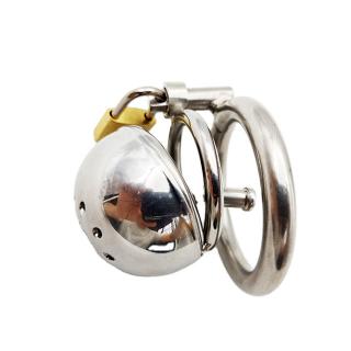 Steel Chastity Belt Male Device, Metal Penis Lock Cock Cage Ring  Bondage  For Men