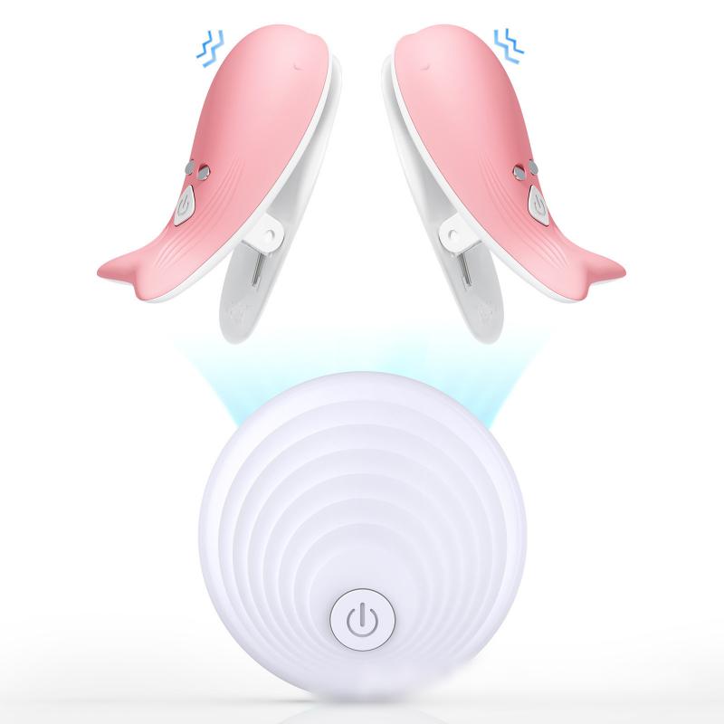 Wireless Remote Control Female Masturbation Massage Couple Flirting   Mini Dolphin Nipple Clamp